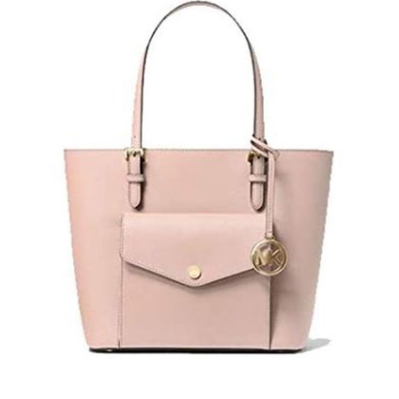 Michael Kors Jet Set Large Saffiano Leather Pocket Tote Bag - pink - Picture 1 of 12